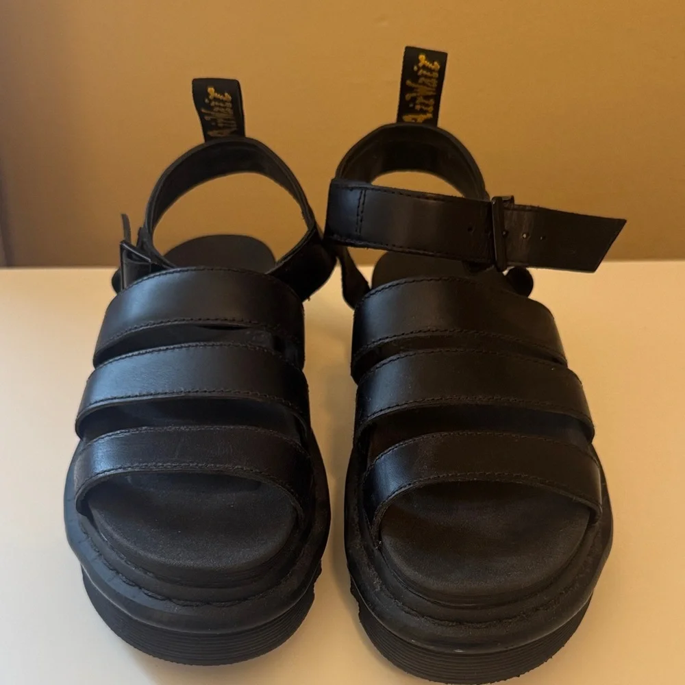 Dr. Martens Black Strappy Platform Sandals - Picture 2 of 4
